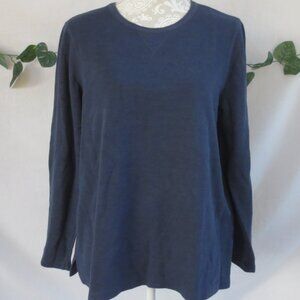 NEW Sonoma Tunic Casual Comfy Cotton Dark Blue Long Sleeve Stretch Plus Size 1X